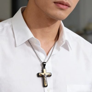 Pendentif Crucifix Vintage Jésus-Christ, Breloque Croix pour Collier DIY, Bijou Religieux Hypoallergénique, Cadeau pour Hommes et Femmes - Product Image 2