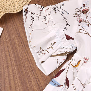 Robes de fête pour bébés, robes de princesse blanches imprimées en polyester, style fleurs fraîches pour filles - Product Image 5