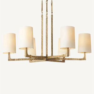 Candelabro redondo Wright de luz negra china, luces colgantes para sala de estar - Product Image 1