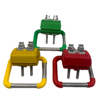 Pince de mise à la terre isolée en aluminium tricolore avec anneau de mise à la terre, connecteur perforant l'isolation IPC pour accessoires de câbles ABC