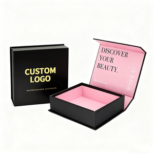 Custom Square Magnetic Rigid Gift <b>Boxes</b> with Embossing & Matt Lamination Sponge Lining <b>Black</b> Recyclable Packaging for Perfume - Product Image 1