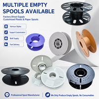 Bobine de filament d'impression 3D de 200 mm, diamètre du moyeu de 90 mm, compatible avec ABS PLA, 0,5 kg/1 kg, bobine vide légère et réutilisable