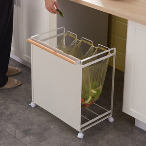 Ba-di động trong nhà/ngoài trời sắt rác giá di chuyển ròng rọc phân loại hệ thống cho khô và ướt chất thải lưu trữ chủ sở hữu & kệ - Product Image 3