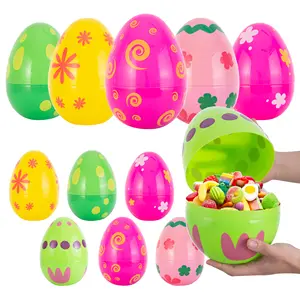 Empty Plastic Easter Eggs Multi Size Candy Twisted Decorative Large Easter Egg Plastic Eggshell DIY 15cm Easter Candy Container