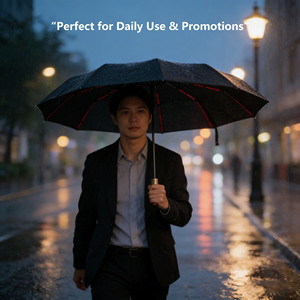 Customized 36-Bone Black Sunscreen Wooden Handle Full-Automatic <b>Large</b> Cross-Border Supply Folding Advertising <b>Umbrella</b> - Product Image 4