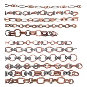 Metal Brass Alloy Necklace Bracelet Waist Decoration Custom Chain Unique Pattern Cable Link Handmade Chain for Jewelry Making