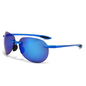 Lunettes de soleil de sport unisexes classiques confortables et légères, sans monture, pour le cyclisme, avec logo personnalisé, verres en PC, protection UV400, 10 couleurs - Product Image 2