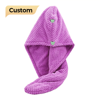 Serviette de séchage capillaire en microfibre personnalisée avec logo promotionnel, ultra-douce, séchage rapide, très absorbante, bonnet de douche