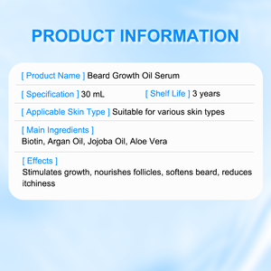 Sérum de croissance de <span class=keywords><strong>barbe</strong></span> à absorption profonde à l'huile d'argan marocaine et de jojoba avec biotine et aloe vera anti-frisottis pour hommes - Product Image 6