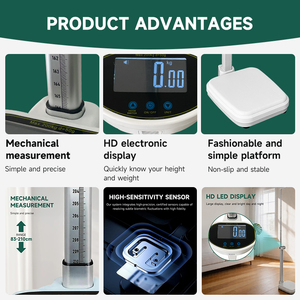 Báscula de composición corporal inteligente Digital para hospitales mecánicos ultrasónicos, báscula de <span class=keywords><strong>peso</strong></span> de <span class=keywords><strong>altura</strong></span> de grasa corporal de 200KG IMC para humanos - Product Image 3
