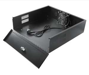 Caja Metálica de Seguridad para DVR de 18x18x5 Pulgadas con Ventilador, Negra, para Grabador de Video Digital Móvil MDVR, Protección para NVR/DVR con Ventiladores y Cerraduras - Product Image 6