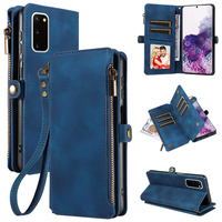 Étui portefeuille en cuir PU pour Samsung S20/S20 FE, 9 emplacements pour cartes + poche zippée pour pièces de monnaie, support intégré, blocage RFID, protection 360° °   Protection