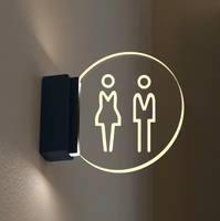 Panneau WC LED extérieur mural, boîte lumineuse pour lieux publics, hôtels, restaurants, métros, toilettes, signalisation lumineuse de guidage 4000