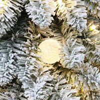 Sapin de Noël floqué pré-éclairé de 1,8 m, sapin d'épinette réaliste et mince avec 250 LED blancs chauds et multicolores et télécommande