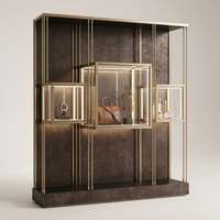 Étagère murale décorative en acier inoxydable doré pour présentoir, support d'ornements, idéale pour hôtels, villas et salles de bain