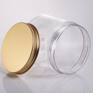 ภาชนะบรรจุอาหารสัตว์เลี้ยงพลาสติกใสทรงกลม เส้นผ่านศูนย์กลาง 85 มม. ฝาอลูมิเนียมสีทอง บรรจุภัณฑ์ทั่วไป - Product Image 2