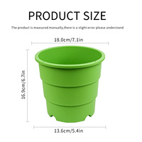 Pot de fleurs en PP avec trous de drainage et contrôle des racines, design minimaliste, durable, pour intérieur/extérieur, capacité 3,54 L