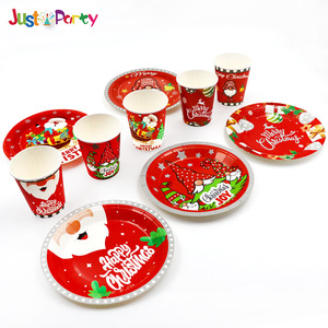 New giáng sinh theo chủ đề dùng một lần Bộ đồ ăn thiết lập bao gồm cốc giấy và tấm cho Lễ Hội Đảng trang trí nguồn cung cấp - Product Image 3