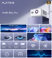 Projecteur Flixtone D9W Mini Pro 2700 ANSI, résolution native 1080P, prise en charge HDR 4K, projecteur Android à faible latence, moteur optique intégré, Proyector
