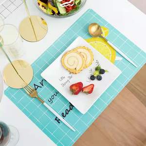 Napperon en Faux cuir en PVC, 1 pièce, en <span class=keywords><strong>vinyle</strong></span> lavable, lavable, anti-antidérapants, résistant à l'eau et à la chaleur - Product Image 4