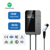 Estación de Carga para Vehículos Eléctricos Smart Wallbox 7kW con Certificación CE Tipo 2, IP65, Control Automático/por Tarjeta, Nueva para Estacionamiento de Edificios de Oficinas, WrightCharge