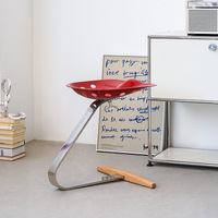 Tabouret de loisirs vintage nordique, chaise de salle à manger design créatif, mobilier de maison moderne léger en acier inoxydable et bois massif, style tracteur
