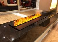 Chimenea Eléctrica Moderna de Acero para Decoración del Hogar, Chimenea de Vapor de Agua con Inserto Atomizador LED, Llama Inteligente, Vapor 3D