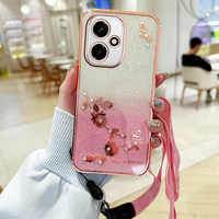 Étui de téléphone à bandoulière avec motif floral tendance, protection de l'objectif pour Honor 500 Pro 500 Magic8 Pro X5c X9d X7d X70