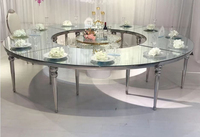 Table de salle à manger moderne en acier inoxydable pour 23 personnes, nouveau design, multicolore, légère, pour hôtels et mariages en extérieur