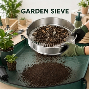 Râteau de jardin manuel Spear & Jackson RIDDLE à cadre en acier, durable, lavable, résistant à la rouille, pour le compost - Product Image 1