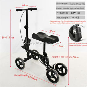 Andador con Cuatro Ruedas y Soporte para Muletas, Marco de Acero al Carbono Resistente a las Fracturas, Altura Ajustable, Freno de Disco para una Sola Pierna - Product Image 1