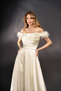 เดรสงานปาร์ตี้ตอนเย็นของผู้หญิงเดรสเข้ารูปเปิดไหล่แขนแร็กแลนเซ็กซี่ฤดูร้อน2024 - Product Image 3