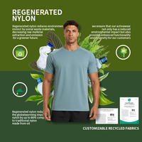 T-shirt de sport pour homme, coupe ample, col rond, respirant, sensation de fraîcheur, haute élasticité, pour la salle de sport et les activités de plein air, personnalisable OEM