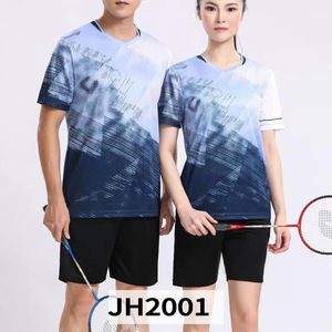 制造商OEM ODM定制3XS-5XL网球羽毛球<span class=keywords><strong>2</strong></span>件套短袖衬衫短裤宽松透气运动运动服 - Product Image 5