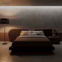 Lit Moderne Haut de Gamme pour Chambre à Coucher, Meuble Personnalisable, Exportation Usine Foshan, Lit de Luxe pour Hôtel/Villa