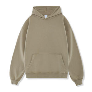 Sweat-shirt à capuche SL380H en molleton de coton de luxe, poids lourd, streetwear d'automne, coupe régulière, uni, teinture unie, sans cordon, homme, personnalisé - Product Image 3