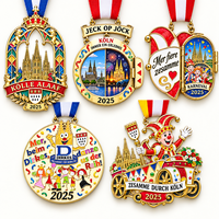 Médaille personnalisée 3D en cuivre antique découpée pour carnaval des Caraïbes, masquerade, défilé musical, festival, fournisseur en gros pour événements
