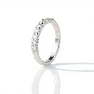 Bague de promesse unique en argent sterling 925, or massif 10K 14K 18K, diamant de laboratoire taille ronde de qualité supérieure, alliance de mariage, bague fine - Product Image 2