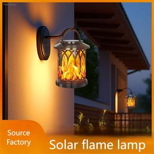 Ampoule solaire à flamme prise de sol lanternes murales suspendues lumière décorative étanche pour l'extérieur lumières de pelouse - Product Image 5