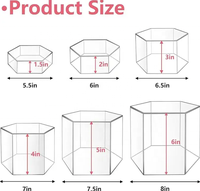 6 pièces de rehausseurs de buffet hexagonaux clairs boîtes d'affichage acryliques rehausseurs de nourriture et Base d'affichage acrylique pour support de nourriture