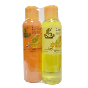 Set <span class=keywords><strong>Shampoo</strong></span> e Balsamo Liquido 2-in-1 al Ginseng e Aloe Vera 500ml+500ml Antiforfora e Nutriente per Donne - Product Image 2