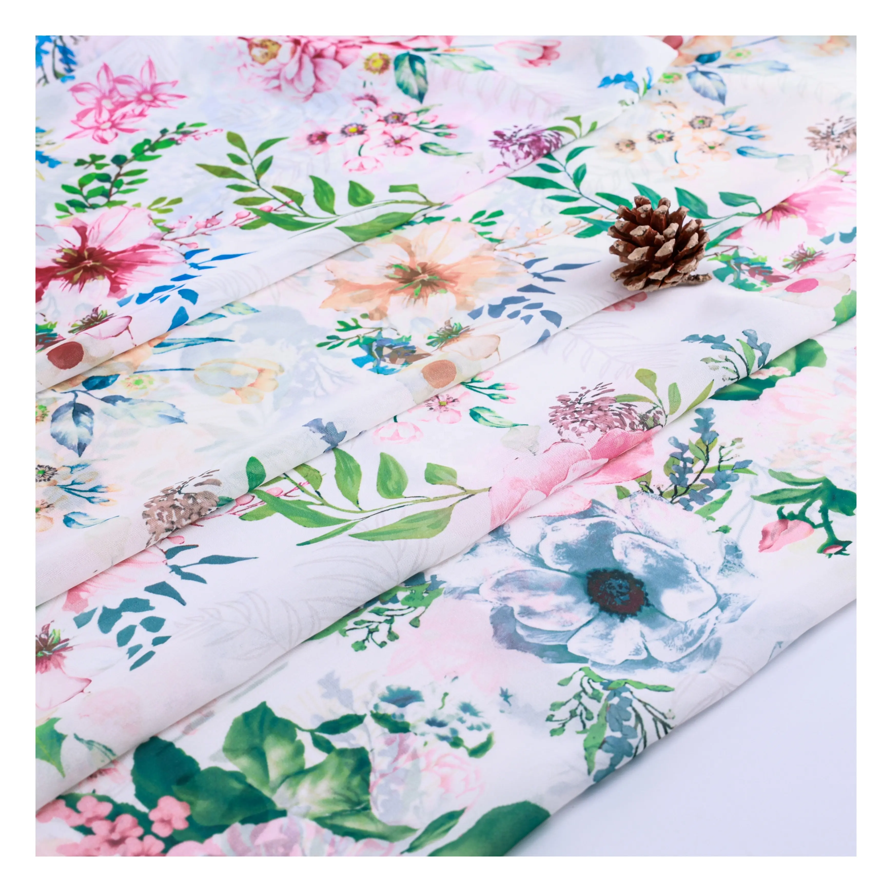 폴리 에스테르 꽃 쉬머 드레스 의류 소재 맞춤 인쇄 쉬폰 패브릭 꽃