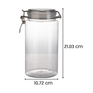 Flip Active Shaft <b>Clear</b> Metal Buckle Empty 1500ml PET <b>Plastic</b> Airtight Storage Flour Jars - Product Image 3
