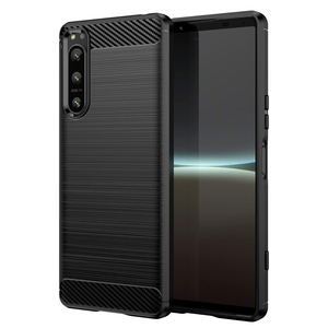 Funda Protectora para Teléfono Sony Xperia 1 5 10 <span class=keywords><strong>II</strong></span> III IV V, Diseño de Fibra de Carbono, TPU Suave, Antigolpes y Anti Caídas - Product Image 1