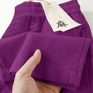 <span class=keywords><strong>Pantaloni</strong></span> Estivi da <span class=keywords><strong>Donna</strong></span> a Gamba Larga, Vita Alta, Vestibilità Ampia, Traspiranti in Cotone <span class=keywords><strong>Lino</strong></span> Poliestere con Stampa Digitale - Product Image 4