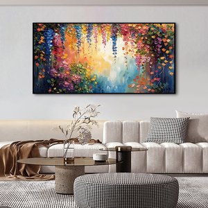 Tableau mural abstrait sur toile, champ de <span class=keywords><strong>fleurs</strong></span> 3D, design printanier impasto, 50% <span class=keywords><strong>peinture</strong></span> à l'huile, taille personnalisable, fait main pour salon - Product Image 3