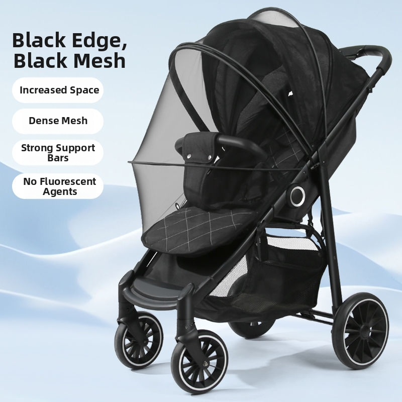 Borde negro, malla negra [malla encriptada con doble cremallera]