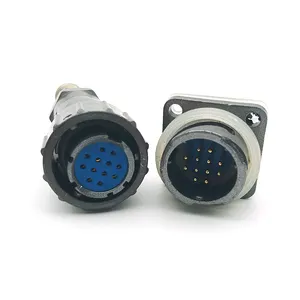 Aviation Plug Male Female Socket Connector FQ24 12Pin Sealed Waterproof IP67 Circular Power Connector Open Hole