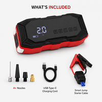 Cordless Tire Inflator with Jump Starter 4000A Peak 150PSI Portable Air Compressor Power Bank LED