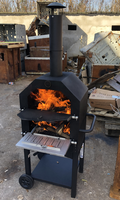 Barbecue au charbon de bois d'extérieur, four à pizza au feu de bois pour patio et jardin